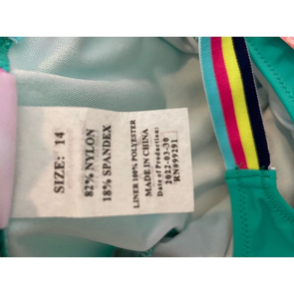 Kanu Surf Girls' Maggie UPF 50+ Sporty One Piece Swimsuit - Size 14 *k328 - Picture 12 of 12